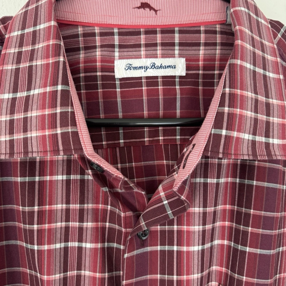 Tommy Bahama Men's XXL Long Sleeve Shirt 100% Silk Casual‎ Plaid Button Up - Picture 3 of 11